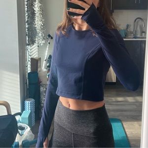 Aerie Long-Sleeve Cropped Active Top